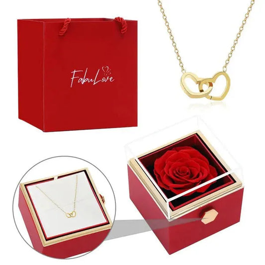 Coffret Rose Eternelle Elegance avec Collier Grave